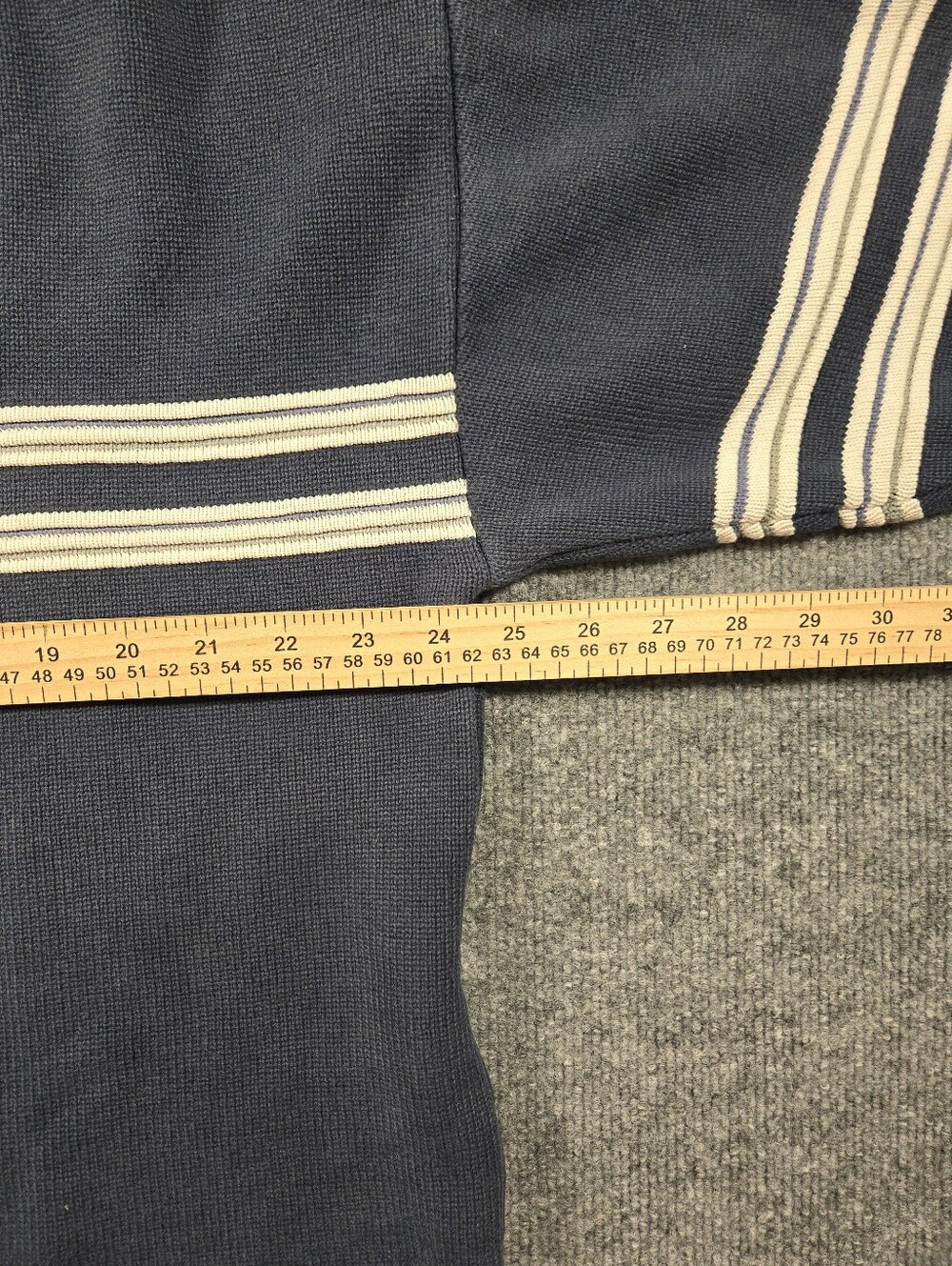 Vintage Quiksilver 90s Knit Sweater Large Blue Boxy Striped Crewneck Skater Surf - Picture 13 of 13